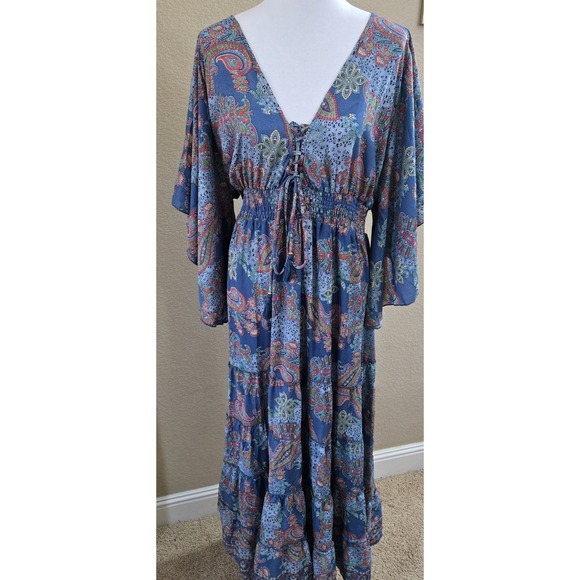 Anthropologie Dresses & Skirts - Anthropologie Boemo Maxi Dress Women XL Floral Tiered Smocked Boho Fairy Cottage